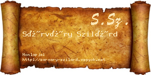Sárváry Szilárd névjegykártya