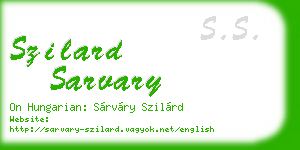 szilard sarvary business card